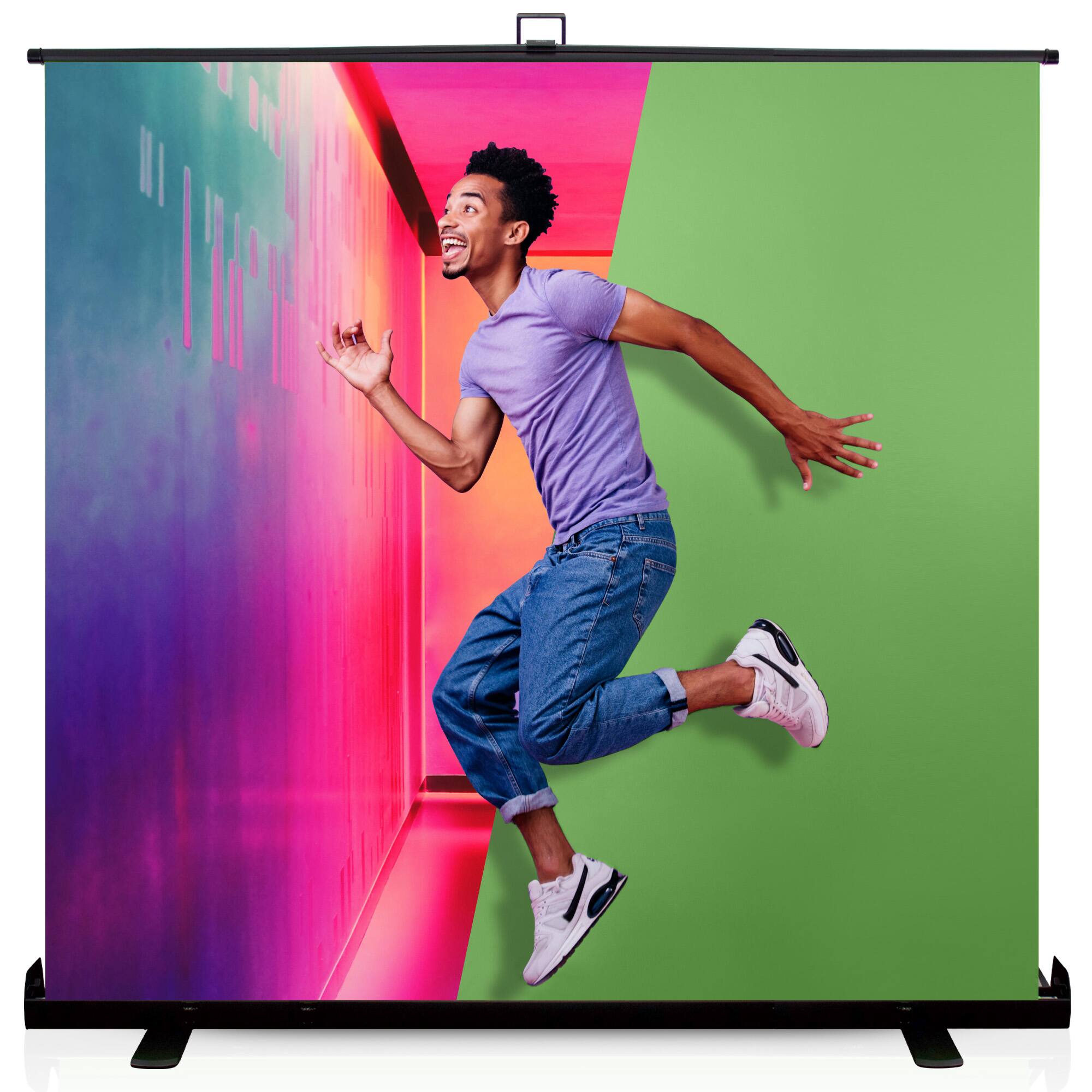 Back. KHOMO GEAR - XL Pull-Up Green Screen – Extra-Large Collapsible Chroma Key for Studio, Streaming, and Content Creation.