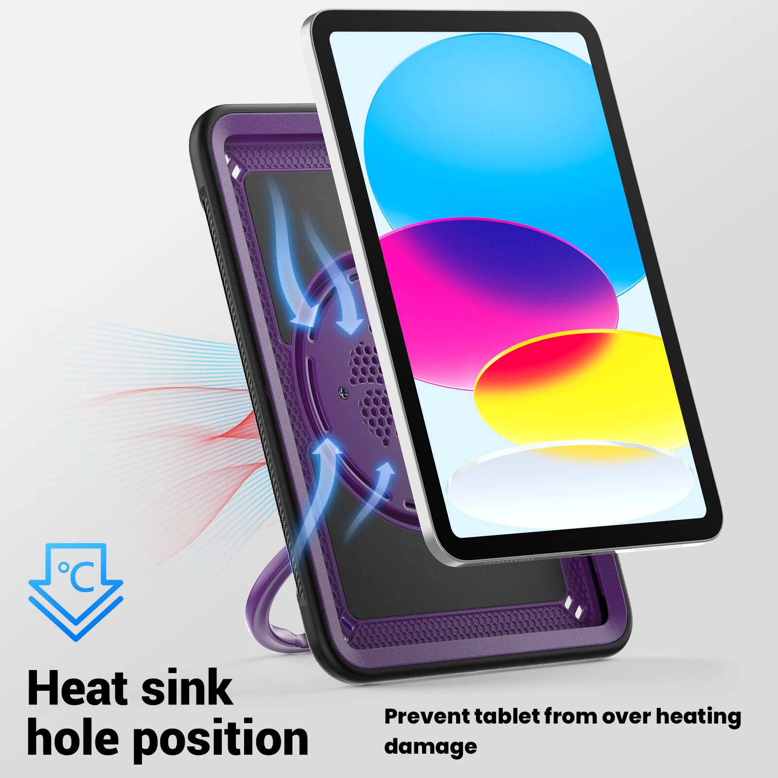 Heat sink hole position  
Prevent tablet from over heating damage