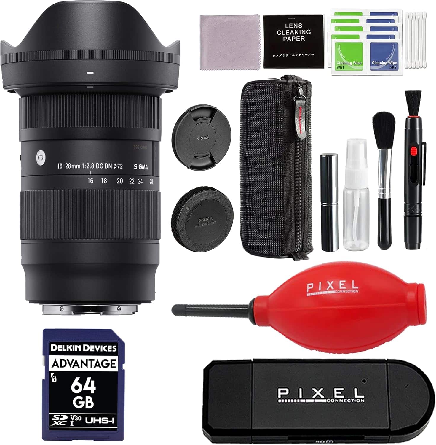 Sigma - 16-28mm f/2.8 DG DN Contemporary Lens for Sony E Mount with Advanced Accessory and Travel Bundle | 206969 - Black