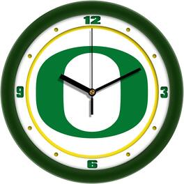 MpDirect - Oregon Ducks 11.5'' Suntime Premium Glass Face Traditional Logo Wall Clock - Multicolor