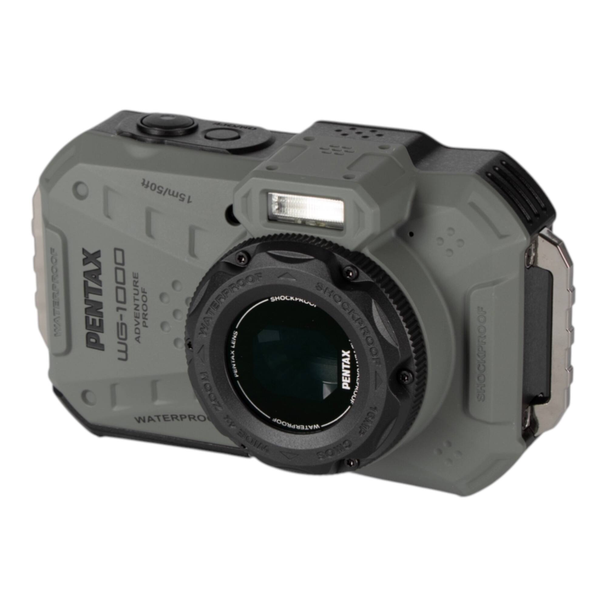 7 15m/50ft 7 ] WATERPROOF PENTAX WG-100 ADVENTURE PROOF WATERPROOF SHOCKPROOF SHOCKPROOF LENS PENTAX WG-100 WATERPROOF WATERPROOF CLOSE DOMS