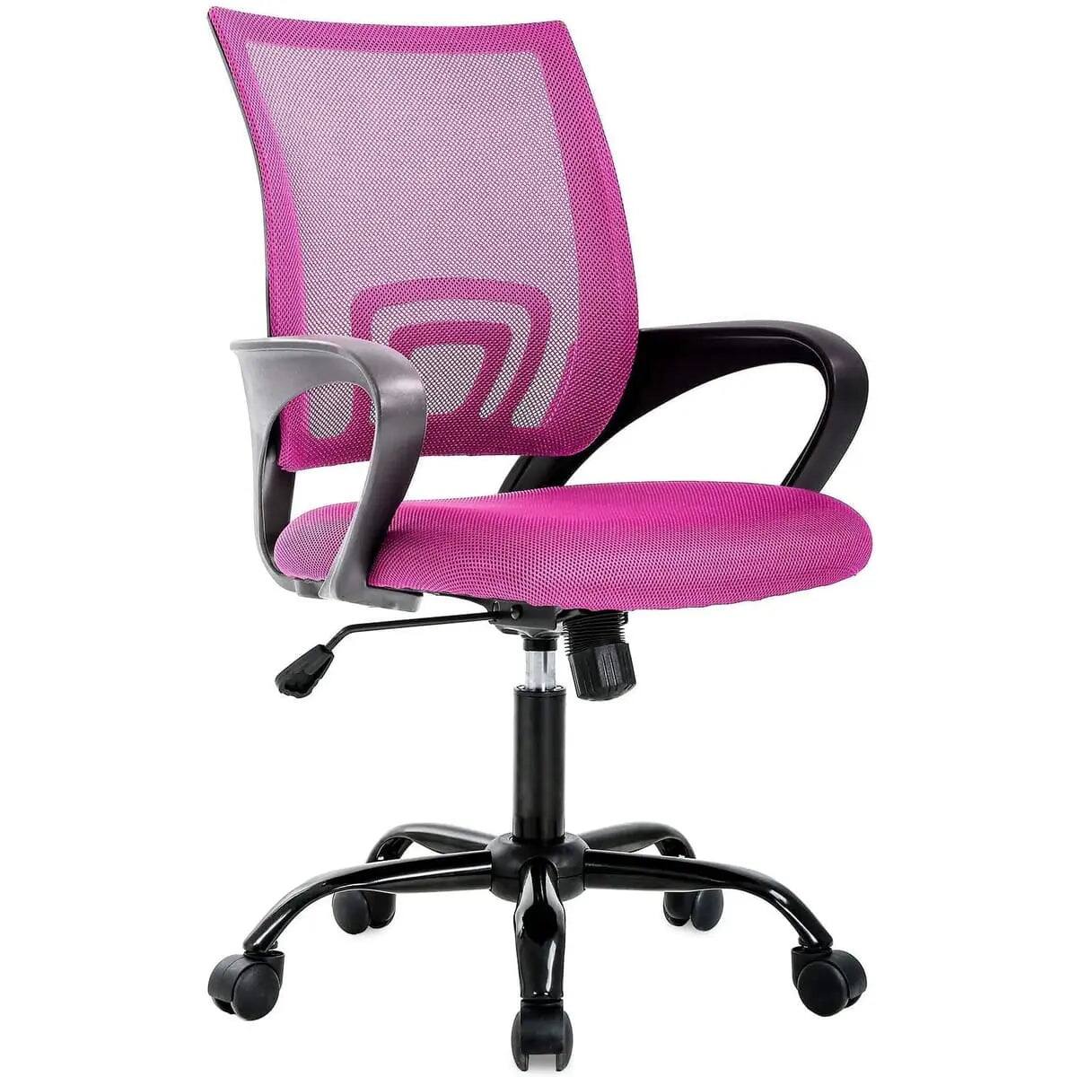Front. blue - Ergonomic Mesh Office Chair - Lumbar Support & Adjustable Height - Blue; orange; green; burgundy.