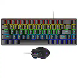 Sahara - Wired Gaming Keyboard & Mouse Combo | 68 Keys | Anti-Ghosting Multi-Key | 7-RGB Backlights - Black