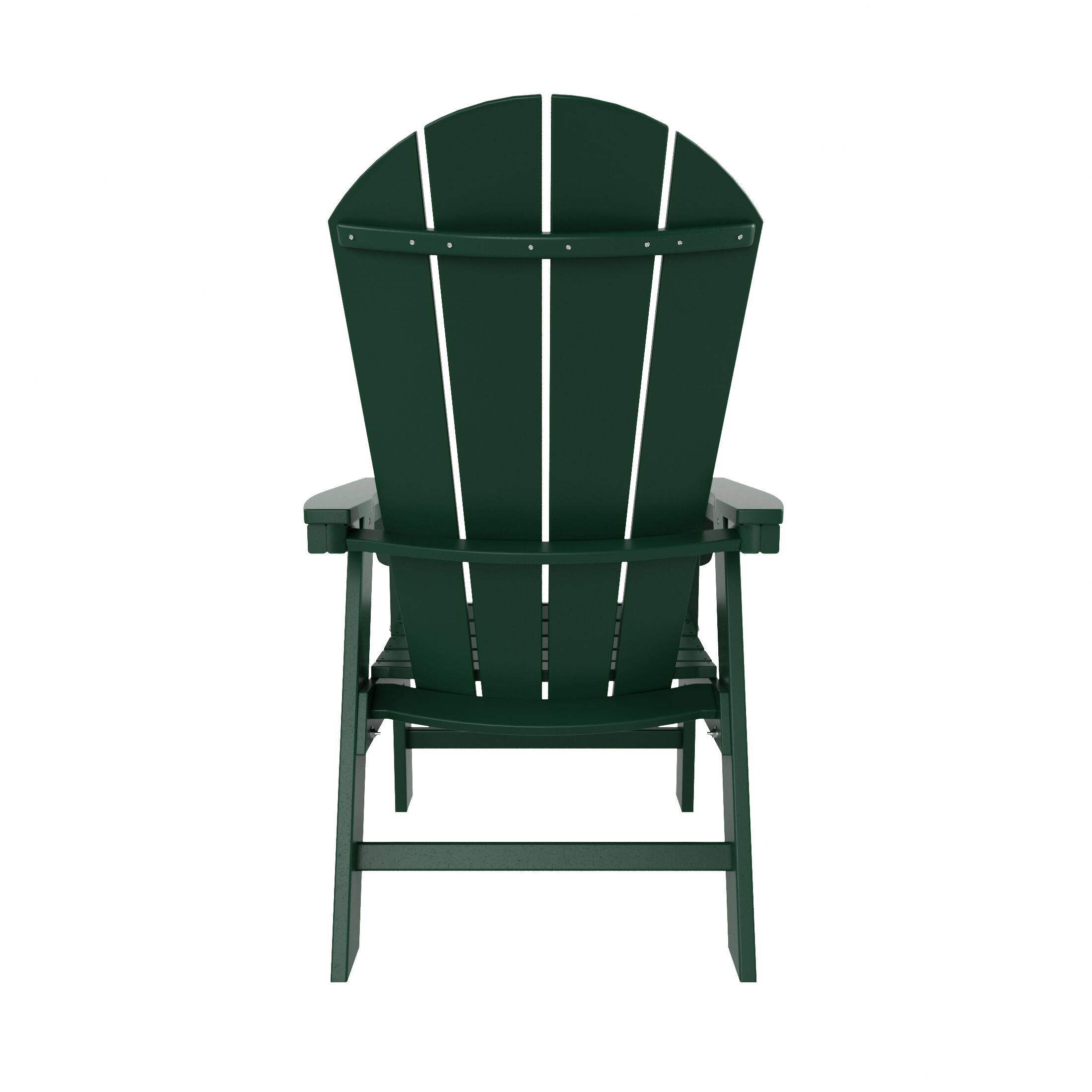 Alt View 2. WestinTrends - WestinTrends Malibu Outdoor Patio HDPE Plastic Adirondack Dining Chair - Dark Green.