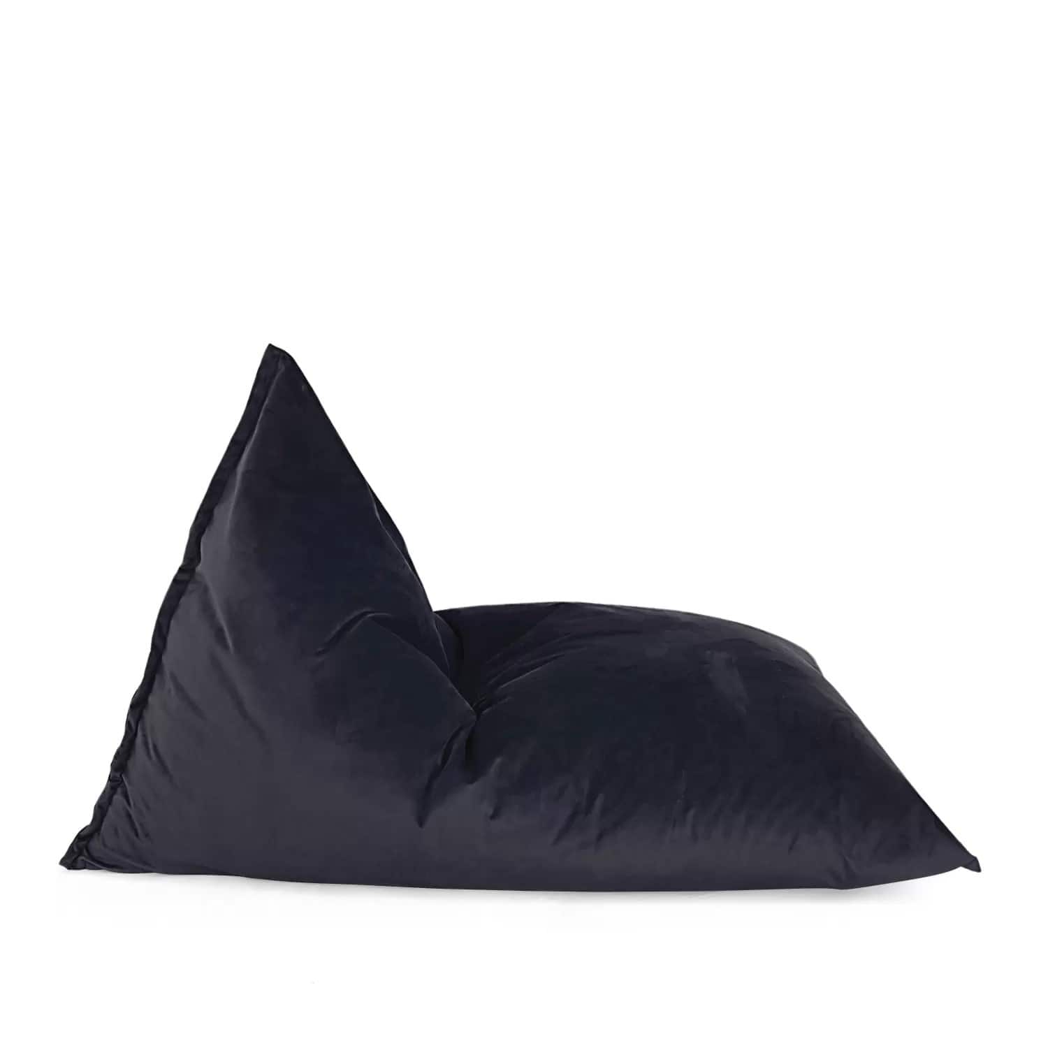 Lotus Lounge Chair - Large Ecogami Velvet Bean Bag Cover - 59" x 43.25" - Black