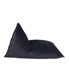 Lotus Lounge Chair - Large Ecogami Velvet Bean Bag Cover - 59" x 43.25" - Black