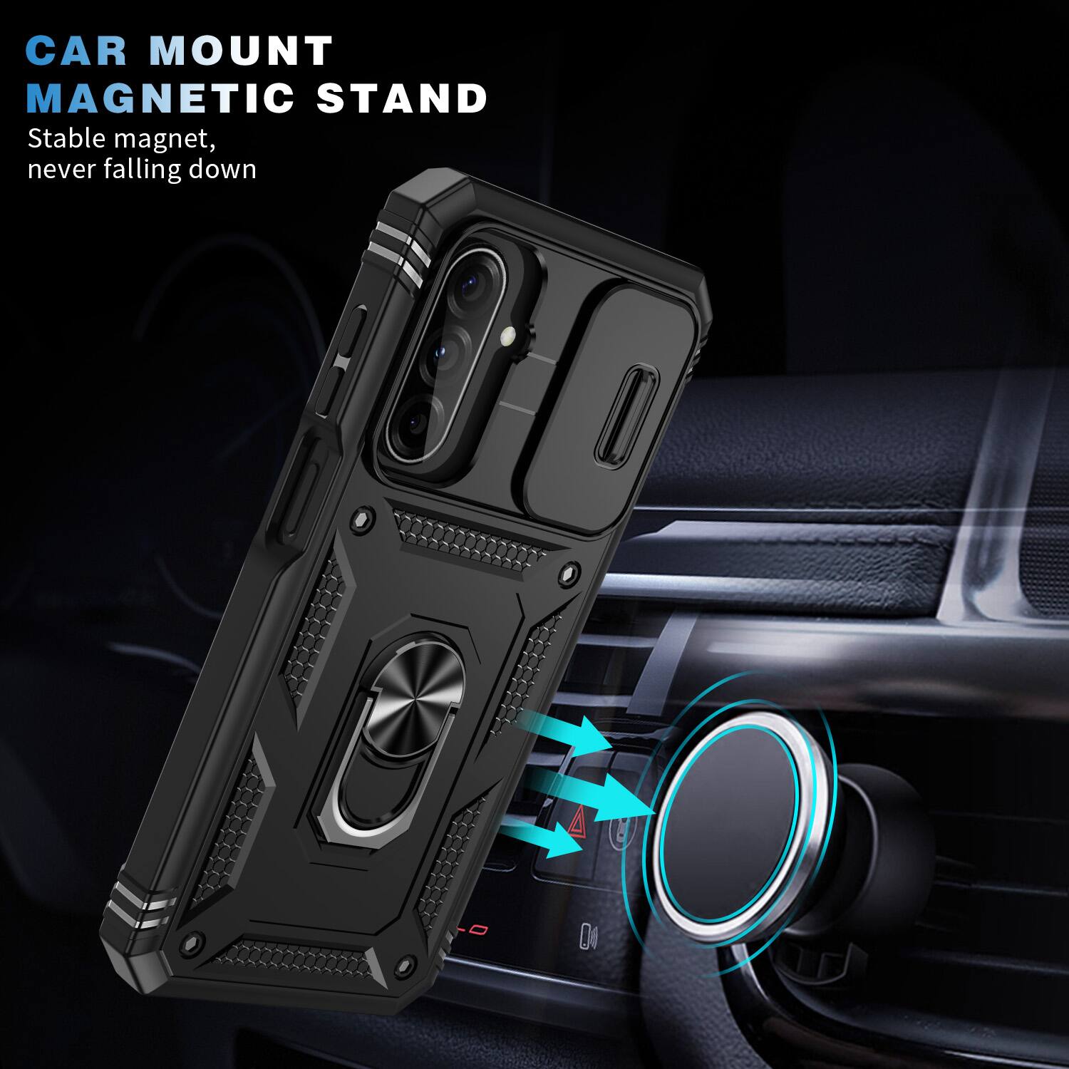 CAR MOUNT MAGNETIC STAND  
Stable magnet, never falling down