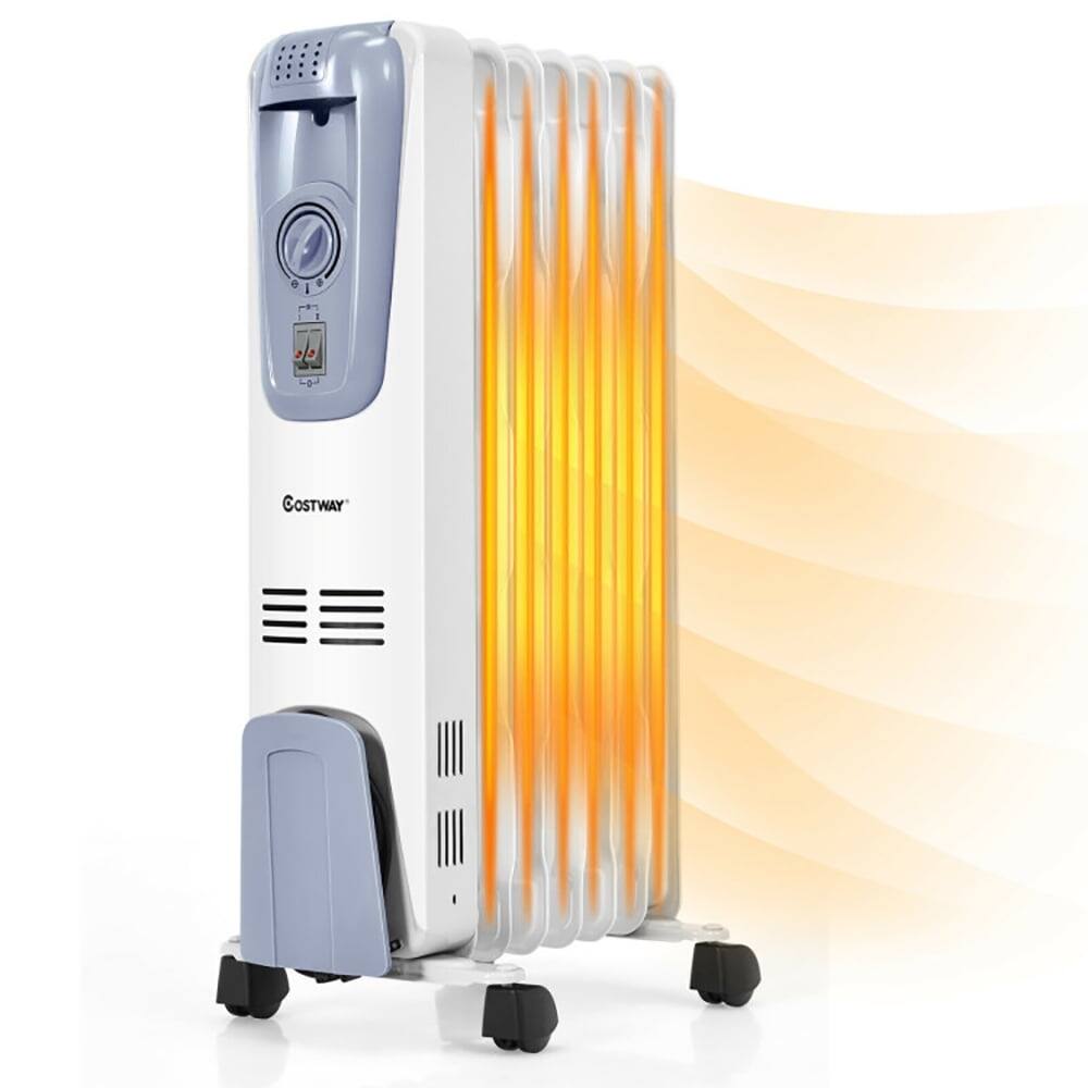 Alt View 5. Resenkos - Small Portable Room Heaters,Heater, Portable Heater,1500W Oil Filled Radiator with Thermostat and 4 Bottom Wheels.