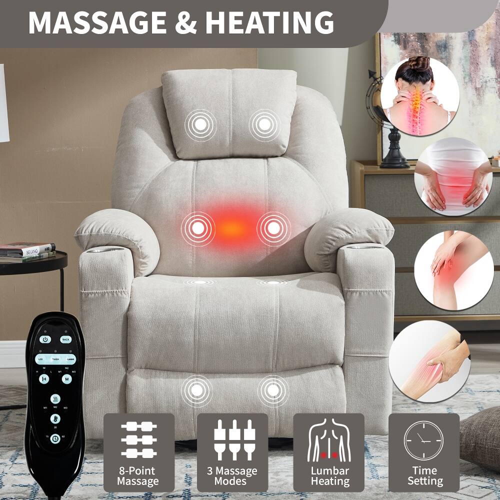 MASSAGE & HEATING

BELING

BACK

8-Point Massage
3 Massage Modes
Lumbar Heating
Time Setting