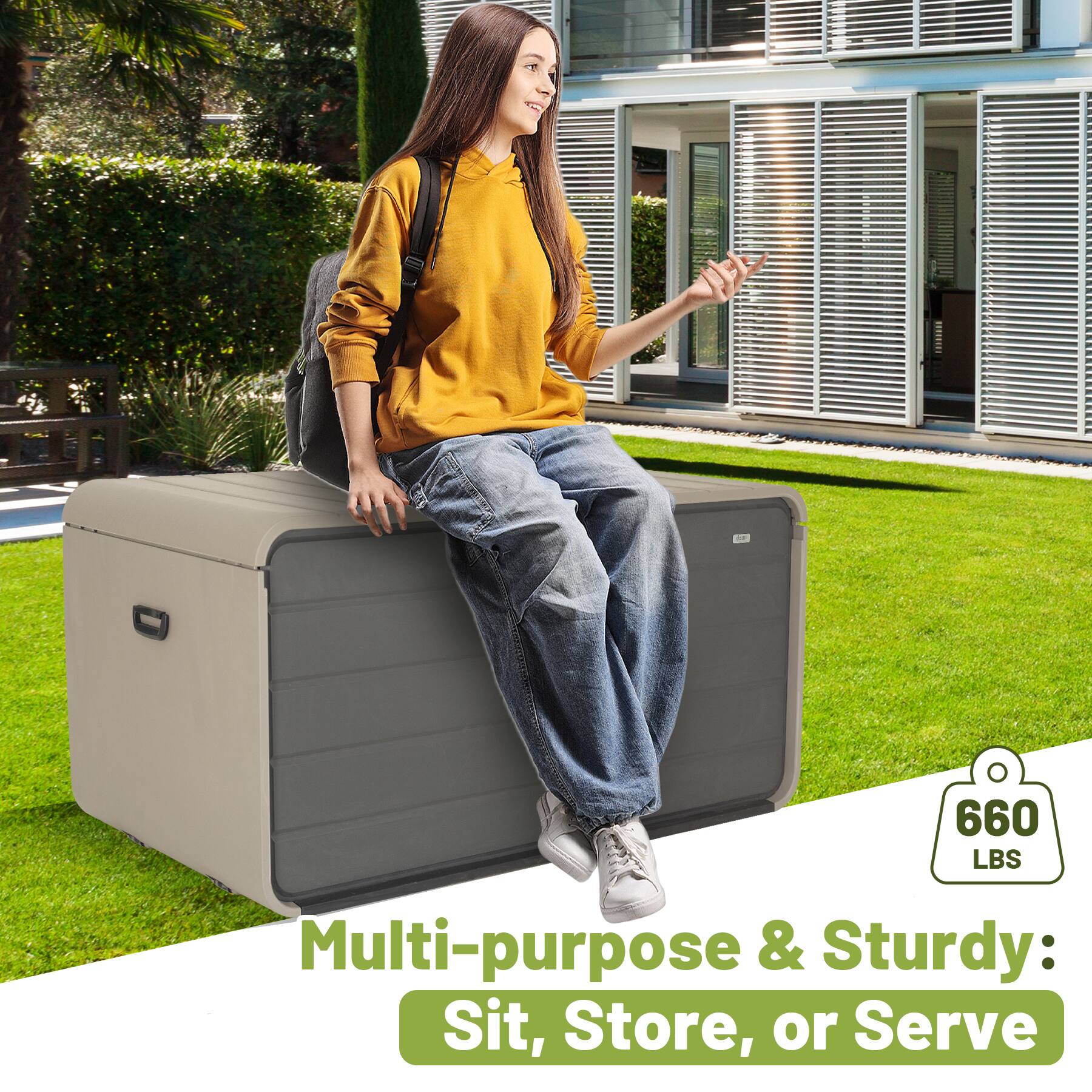 660 LBS Multi-purpose & Sturdy: Sit, Store, or Serve