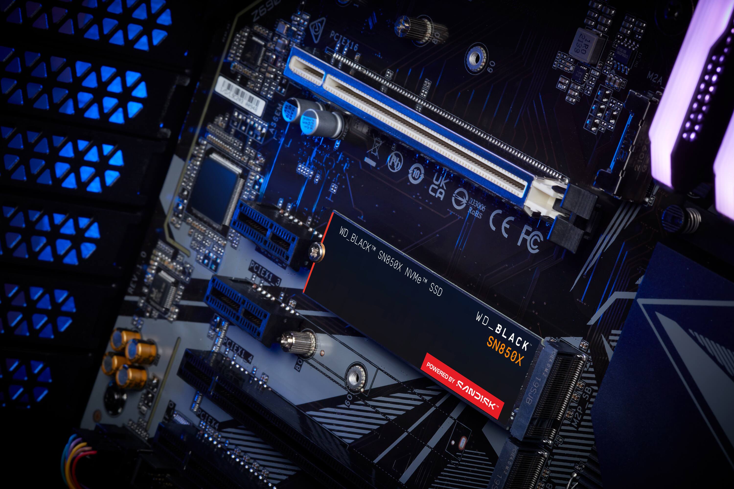 269k PCIEX16 5 ap M o M2A PCIEX1 3 PCIEXI PCIEX4 80 Pb 10 UK CA D33006 RoHS CE WD_BLACK SN850X NVMe™ SSD WD_BLACK SN850X PCIEA O POWERED BY SANDISK 19SJB E SB VE M2P P8 : 195 B