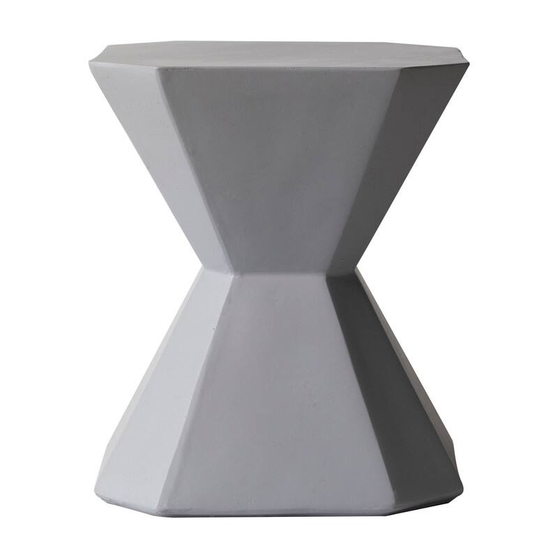 Alt View 2. LeisureMod - Azure Modern Round Fiberstone Side Table, Indoor/Outdoor Weather Resistant Accent Table - No Assembly - Grey.