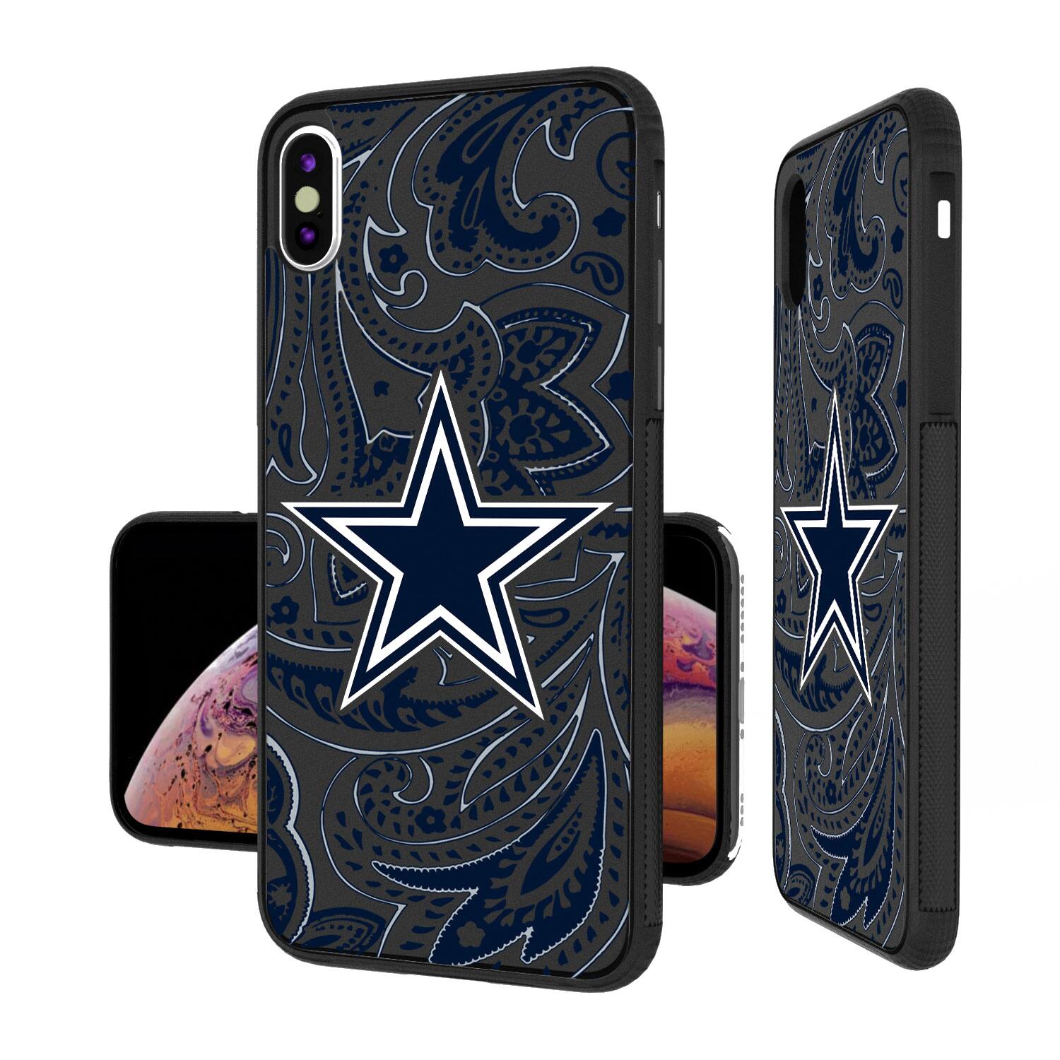 Alt View 1. Keyscaper - Dallas Cowboys iPhone Paisley Design Bump Case - 16 Plus - Multicolor.
