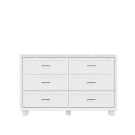 Famapy - 6 - Drawer Dresser: Modern Minimalist Storage for Multi - Scenes - White