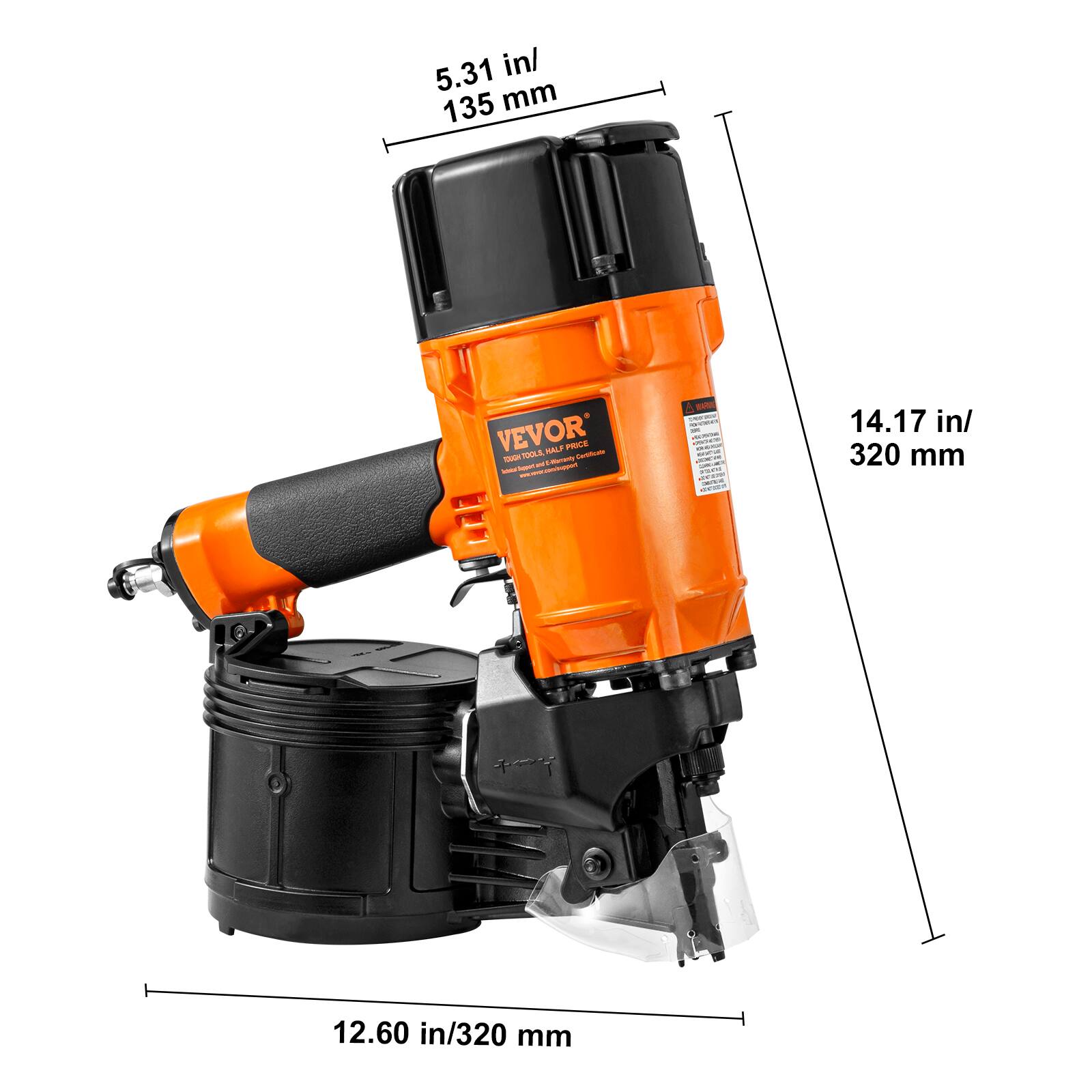 5.31 in/ 135 mm  
14.17 in/ 320 mm  
12.60 in/ 320 mm