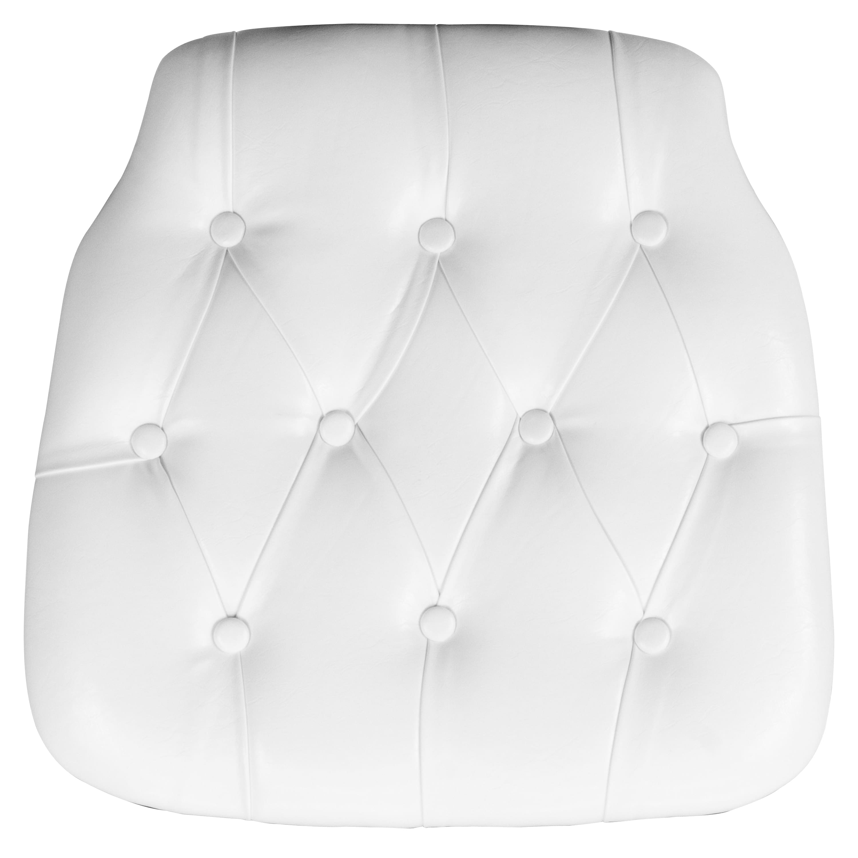 Emma + Oliver - Hard Tufted Vinyl Chiavari Chair Cushion - White