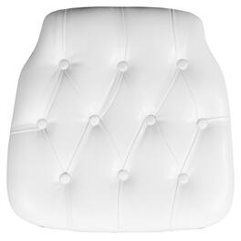 Emma + Oliver - Hard Tufted Vinyl Chiavari Chair Cushion - White