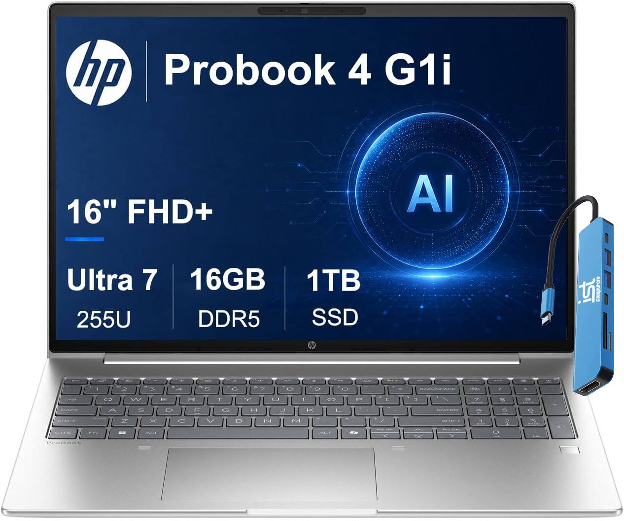 hp Probook 4 G1i  
16" FHD+  
AI  
Ultra 7 255U  
16GB DDR5  
1TB SSD