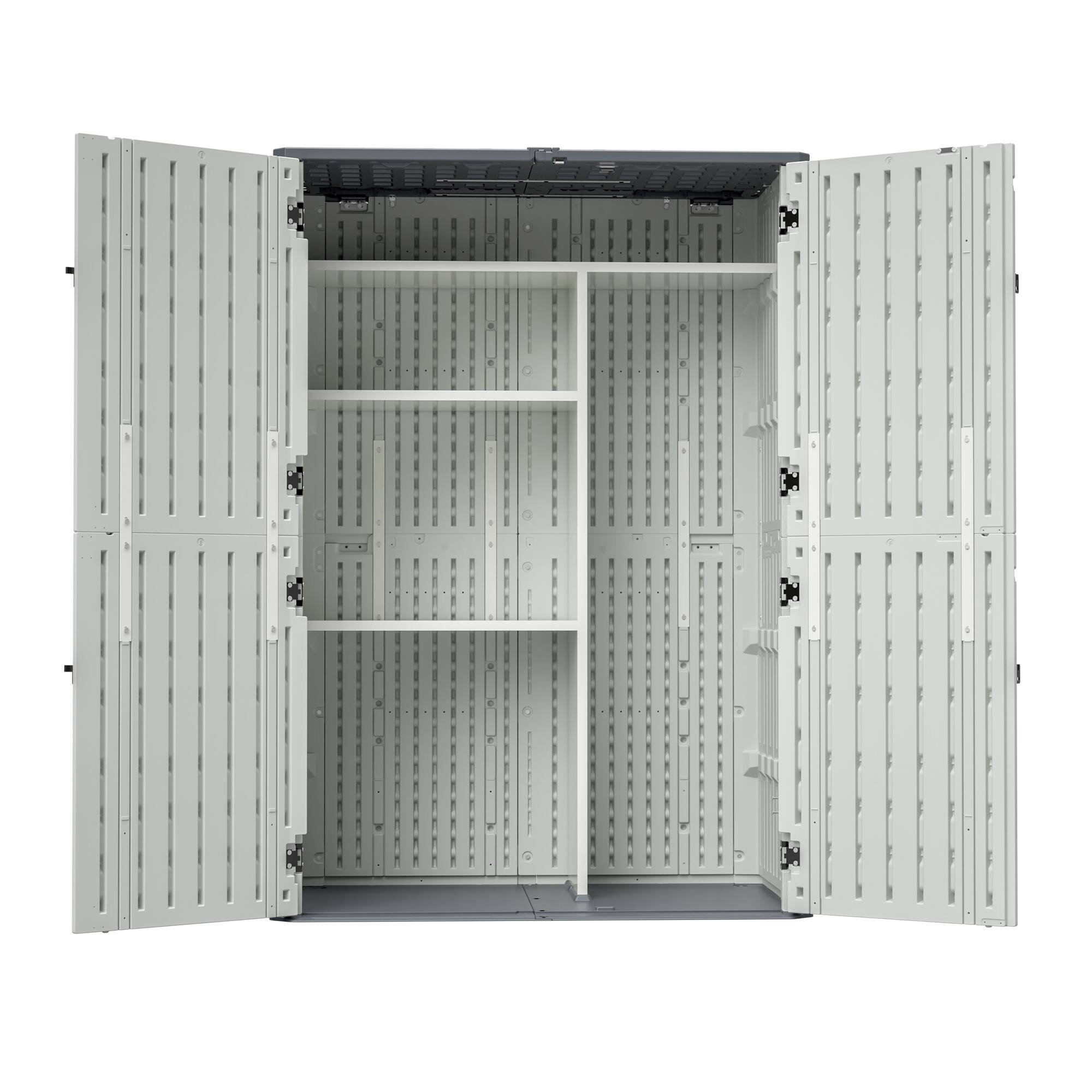 Alt View 8. Mondawe - Rust Proof Resin Garden Equipment Storage with Partitions - White.