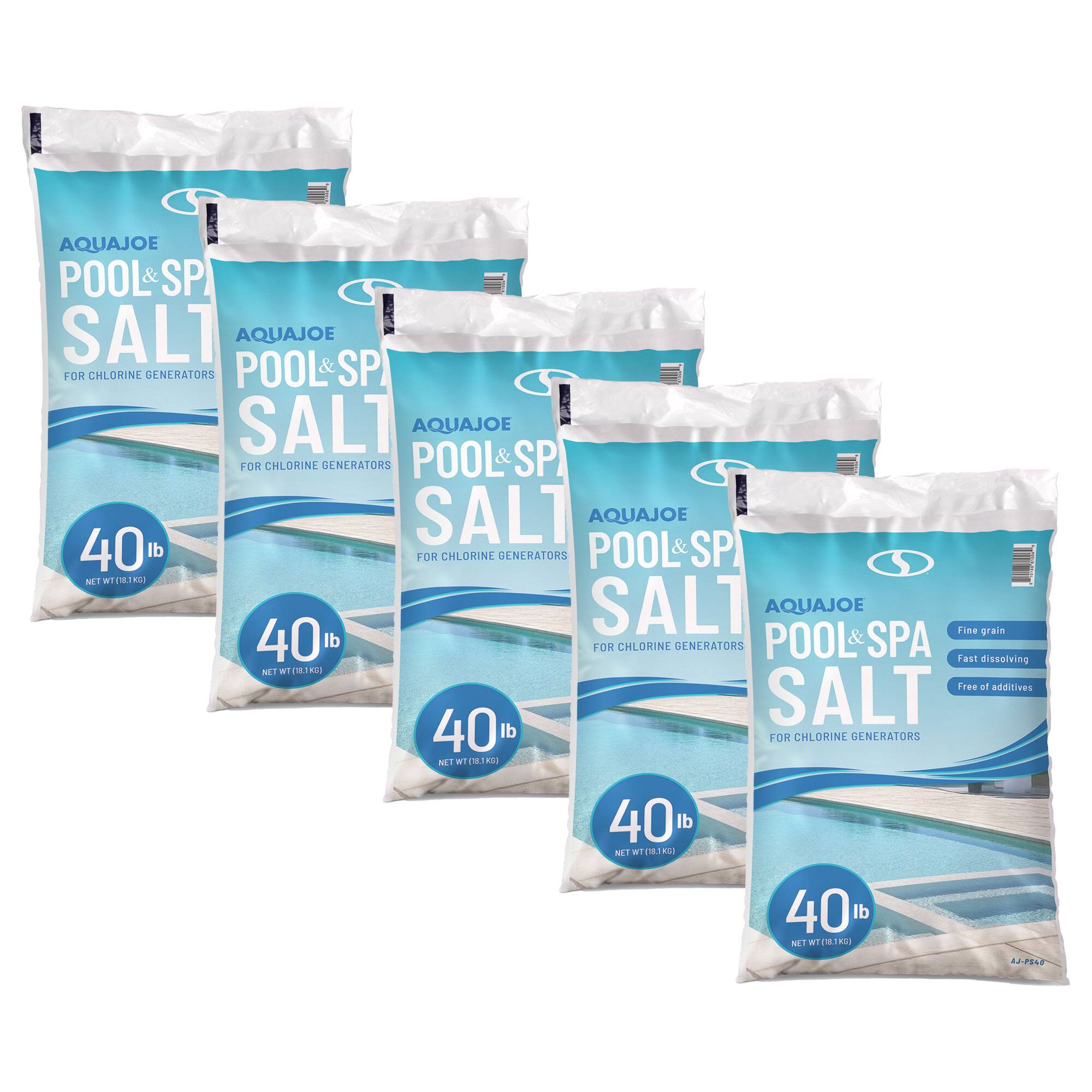 AQUAJOE POOL & SPA SALT  
FOR CHLORINE GENERATORS  
40 lb  
NET WT (18.1 KG)  
Fine grain  
Fast dissolving  
Free of additives  
AJ-PS40