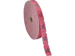 PAP-R PRODUCTS CO. - PAP-R Products Single Ticket Roll, 2000/Roll - Red