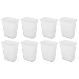 Sterilite - 3 Gallon Rectangular Wastebasket Small Home Trash Bin, 8 Pack - White