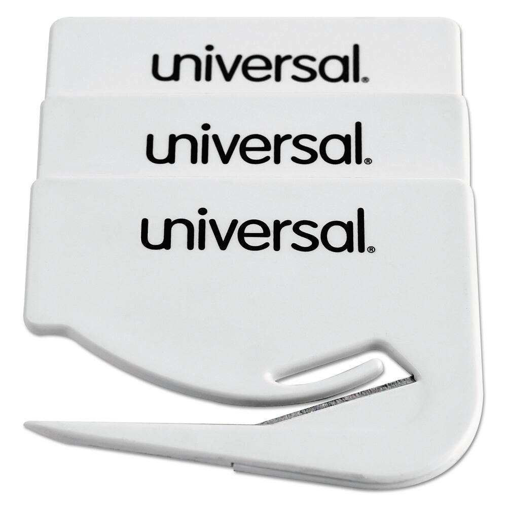 Universal - UNV31803 2.5 in. Letter Slitter Hand Letter Opener with Concealed Blade - (3/Pack) - White