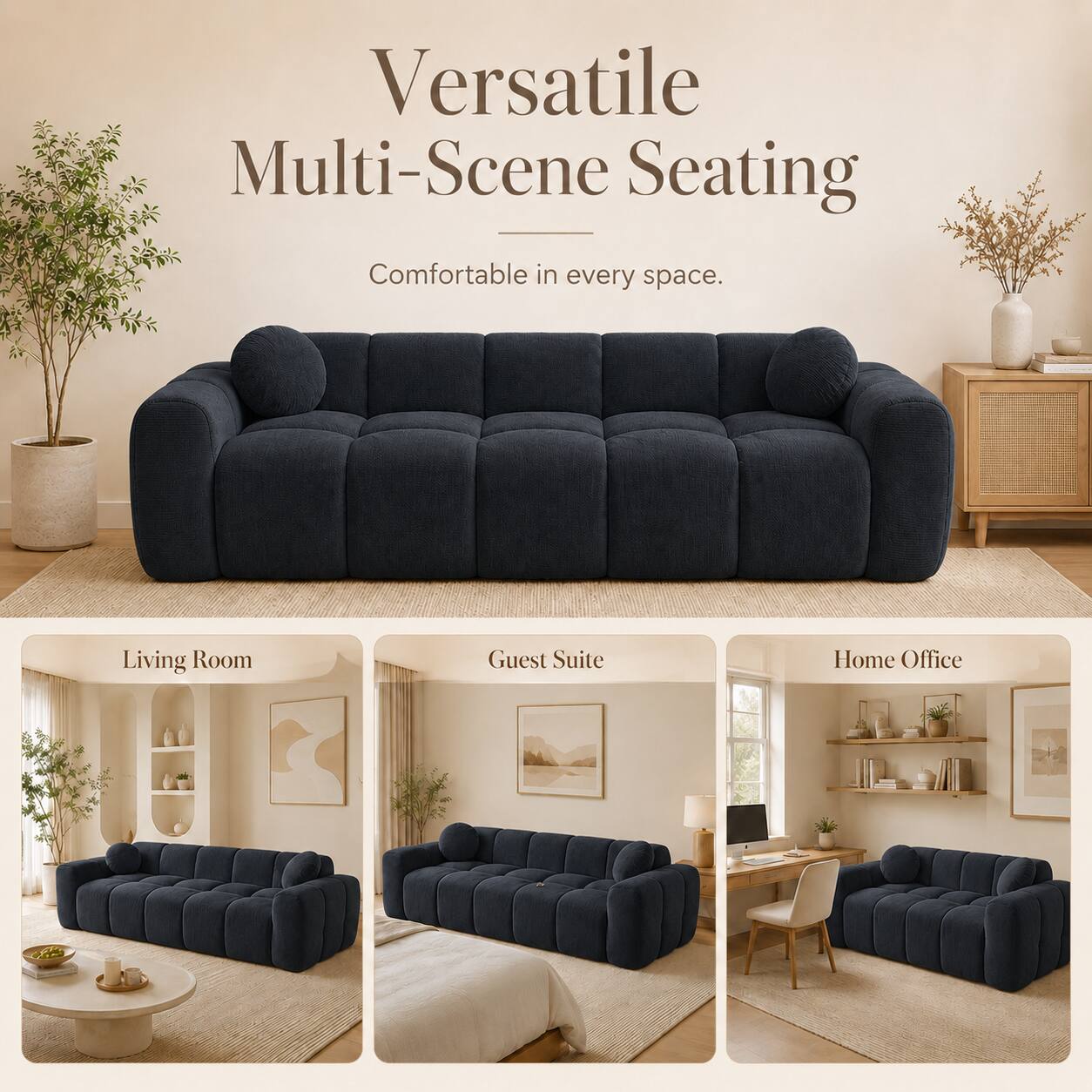 Versatile Multi-Scene Seating  
Comfortable in every space.  
Living Room  
Guest Suite  
Home Office