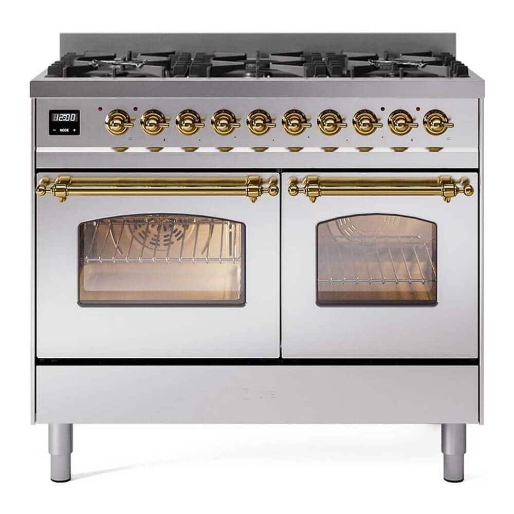 ILVE - Nostalgie II 40 inch Dual Fuel Range with 6 Total Black Brass Burners (Limited Edition) (Stainless Steel, Brass) - Stainless Steel price history on PriceWatchPro
