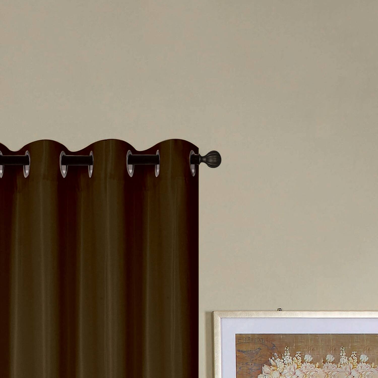 Left. RT Designers Collection - RT Designers Collection Kennedy Room Darkening Grommet Curtain Panel 54" x 84" Chocolate - Chocolate.