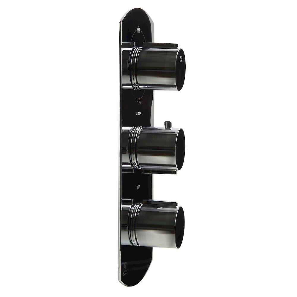 Left. Alfi - Polished Chrome Concealed 4-Way Thermostatic Valve Shower Mixer /W Round Knobs - Silver.