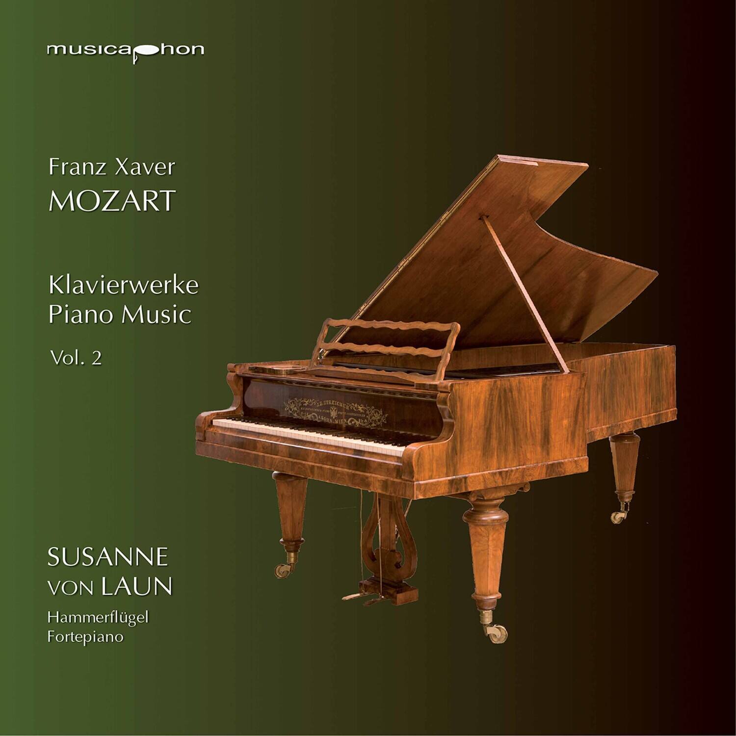 musica phon

Franz Xaver MOZART

Klavierwerke  
Piano Music  
Vol. 2

SUSANNE VON LAUN  
Hammerflügel  
Fortepiano