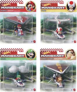 Mattel - Hot Wheels Mario Kart Glider 4-Piece S Assortment (Nintendo) - COLLECTIBLES - Multicolor