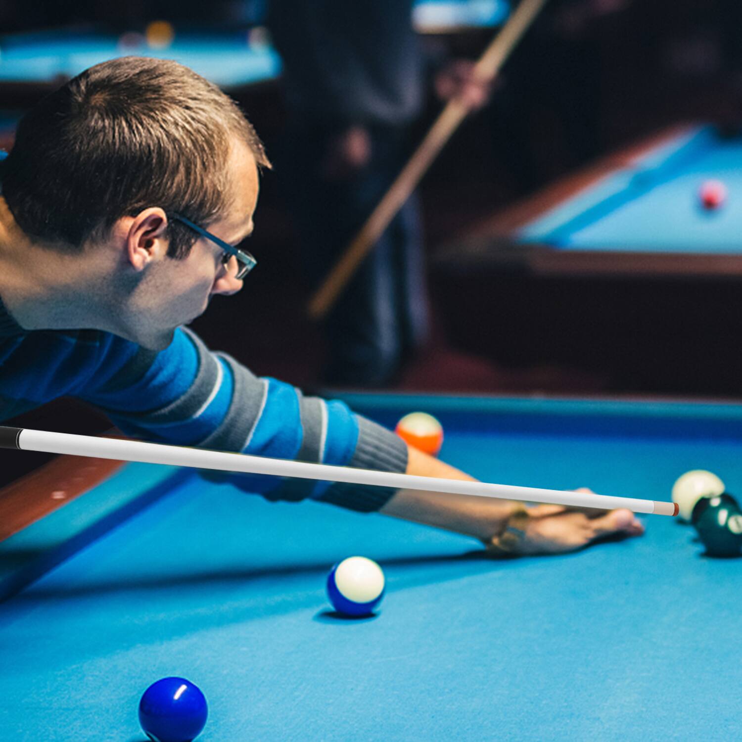 Alt View 4. GSE Games & Sports Expert - 58" 2-Piece Matte White Fiberglass Graphite Composite Billiard Pool Cue Stick for Men/Women - 18oz - White.