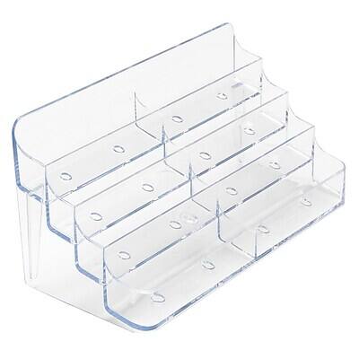 Alt View 1. Deflecto - Deflect-O 8-Compartment Business Card Desktop Holder, 400-Card Capacity, Clear (70801) - Clear.