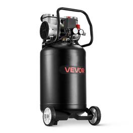 VEVOR - 10-Gallon Air Compressor, 2HP 4.8 SCFM at 90PSI, Max 125PSI Pressure Oil-Free Air Compressor Tank, Portable on Wheels - Black;Orange