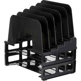 Officemate - Tray/Incline Sorter Combo 5 Compartment s Desktop Stackable 1 / Pack - Black