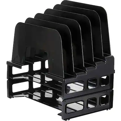 Front. Officemate - Officemate Tray/Incline Sorter Combo 5 Compartment s Desktop Stackable Black 1 / Pack - Black.