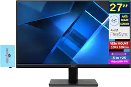 Acer - Vero V7 V277 E 27" FHD IPS Monitor, AMD FreeSync, Anti-Glare, VGA, HDMI & DKZ Hub, (UM.HV7AA.E01) - Black