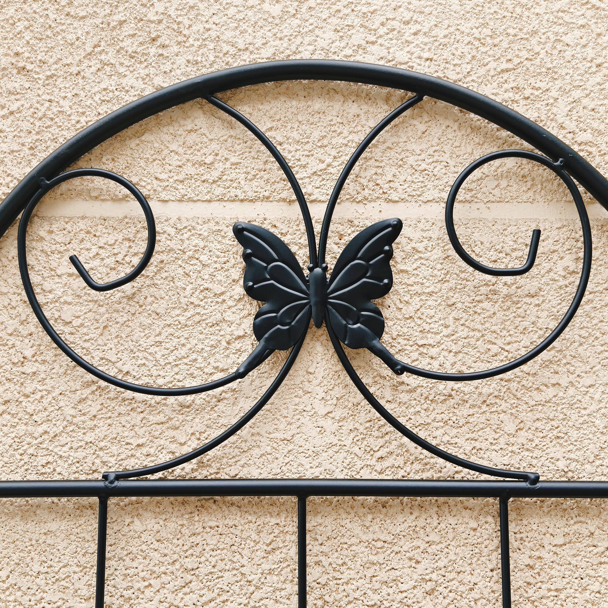 Alt View 6. Loheer - 2 Pack Rustproof Metal Garden Trellis 5.9 ft x 1.6 ft for Climbing Plants - Black.