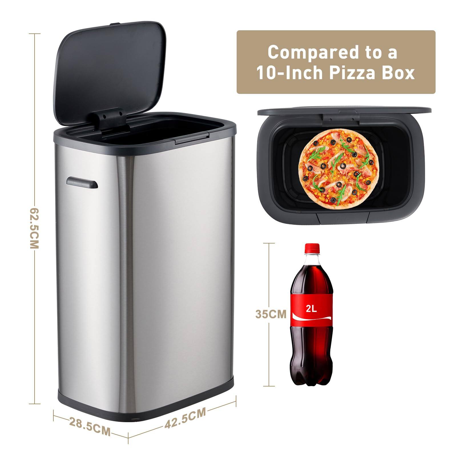 Compared to a 10-Inch Pizza Box

62.5CM  
35CM  
2L  
28.5CM  
42.5CM
