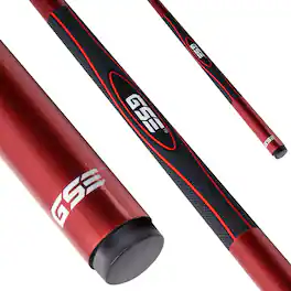 GSE Games & Sports Expert - 58" 2-Piece Slick Fiberglass Graphite Composite Billiard Pool Cue Stick for Men/Women - 19oz - Red