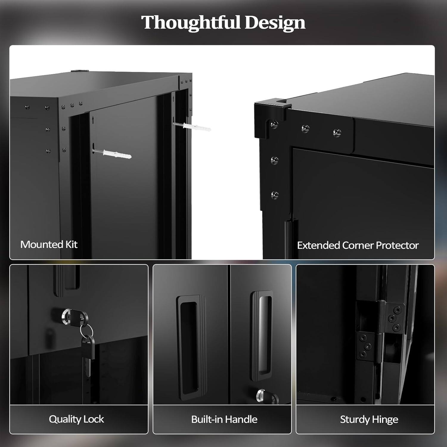 Thoughtful Design

- Mounted Kit
- Extended Corner Protector
- Quality Lock
- Built-in Handle
- Sturdy Hinge