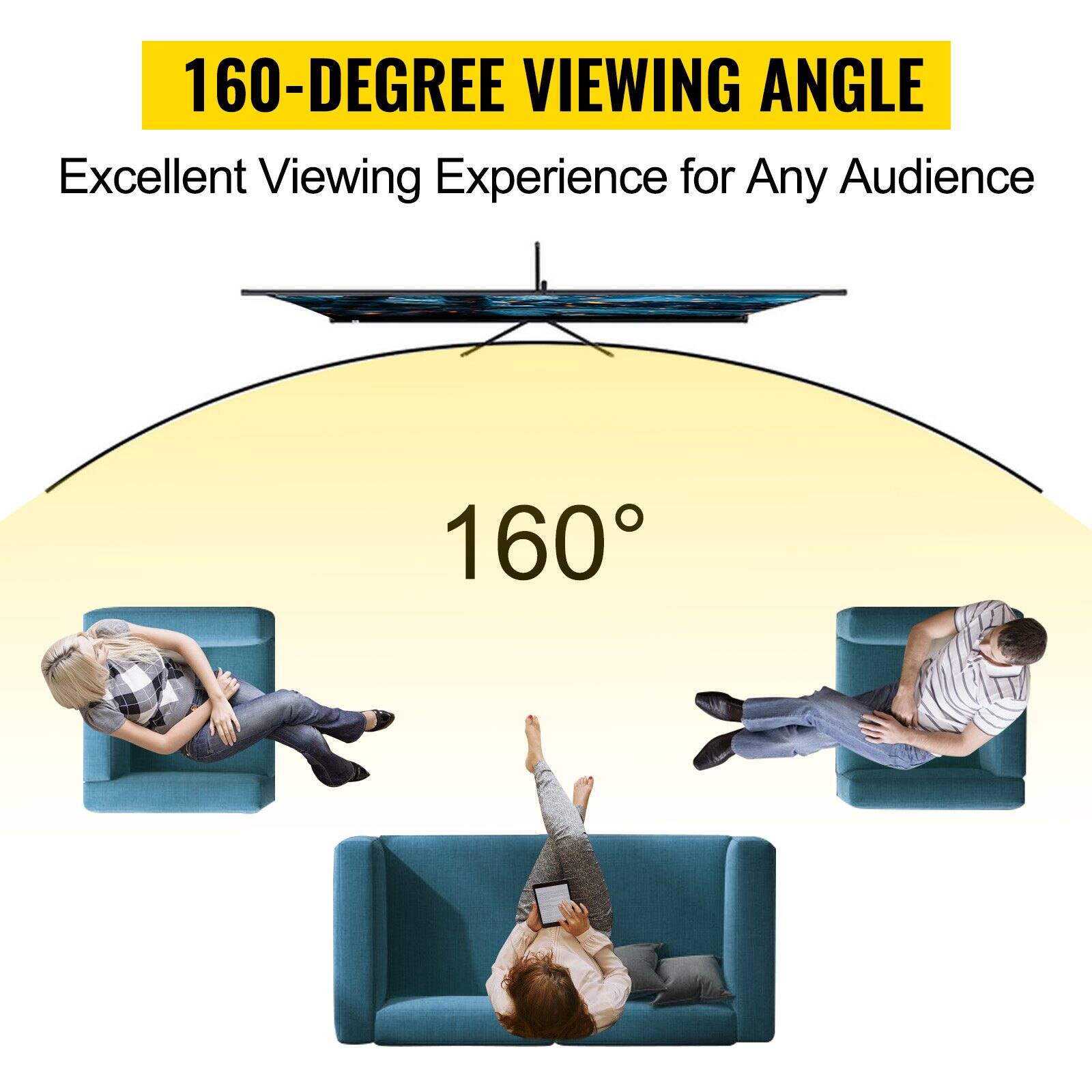 160-DEGREE VIEWING ANGLE  
Excellent Viewing Experience for Any Audience  

160°