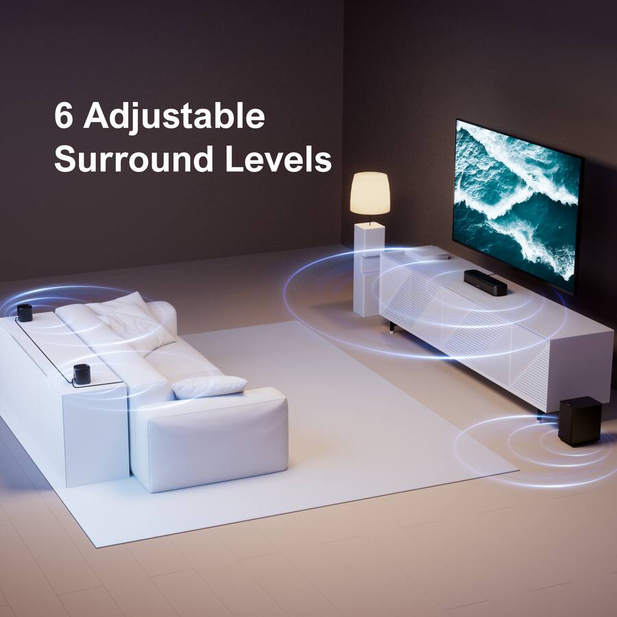Barre De Son ULTIMEA 5.1.2 Dolby Atmos - Avec 2 Haut-parleurs Arrière Et Caisson De Basses - HDMI EARC, Bluetooth 5.4 - Pour Home Cinéma TV