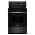 Whirlpool - 30 in. Wide 5 elements 5.3 cu. ft. Freestanding Electric Range with Cooktop Flexibility - Black Stainless Steel