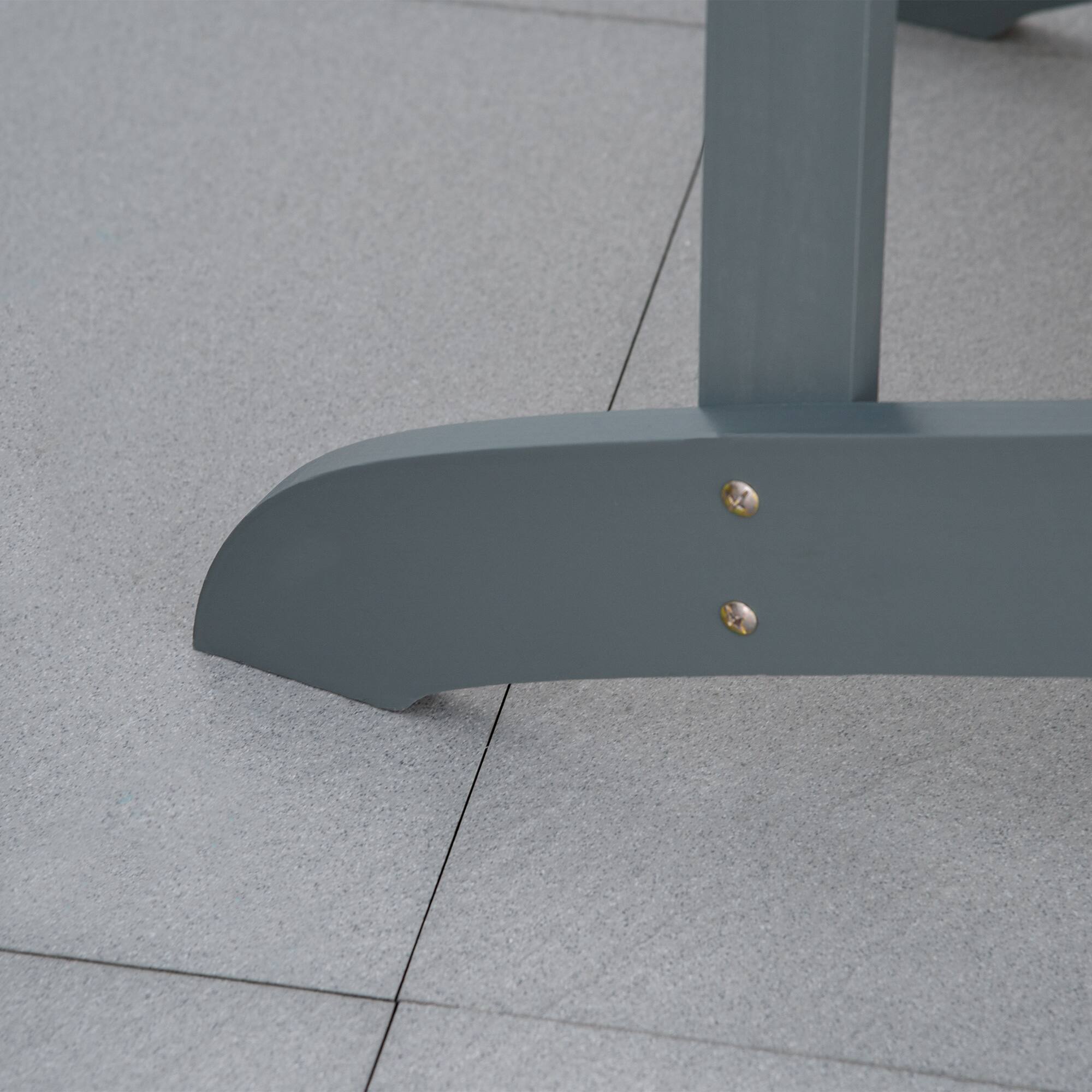 Alt View 7. Outsunny - Wooden Adirondack Chair, Outdoor Patio Lawn Chair with Cup Holder, Weather Resistant Lawn Furniture - Dark Gray.