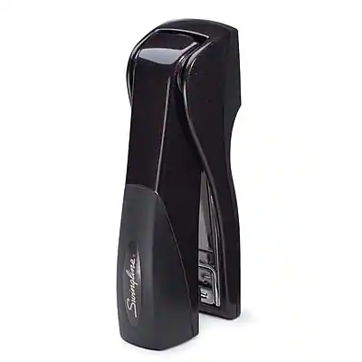 Front. Swingline - Optima Grip Desktop Stapler, 25-Sheet Capacity - Black.