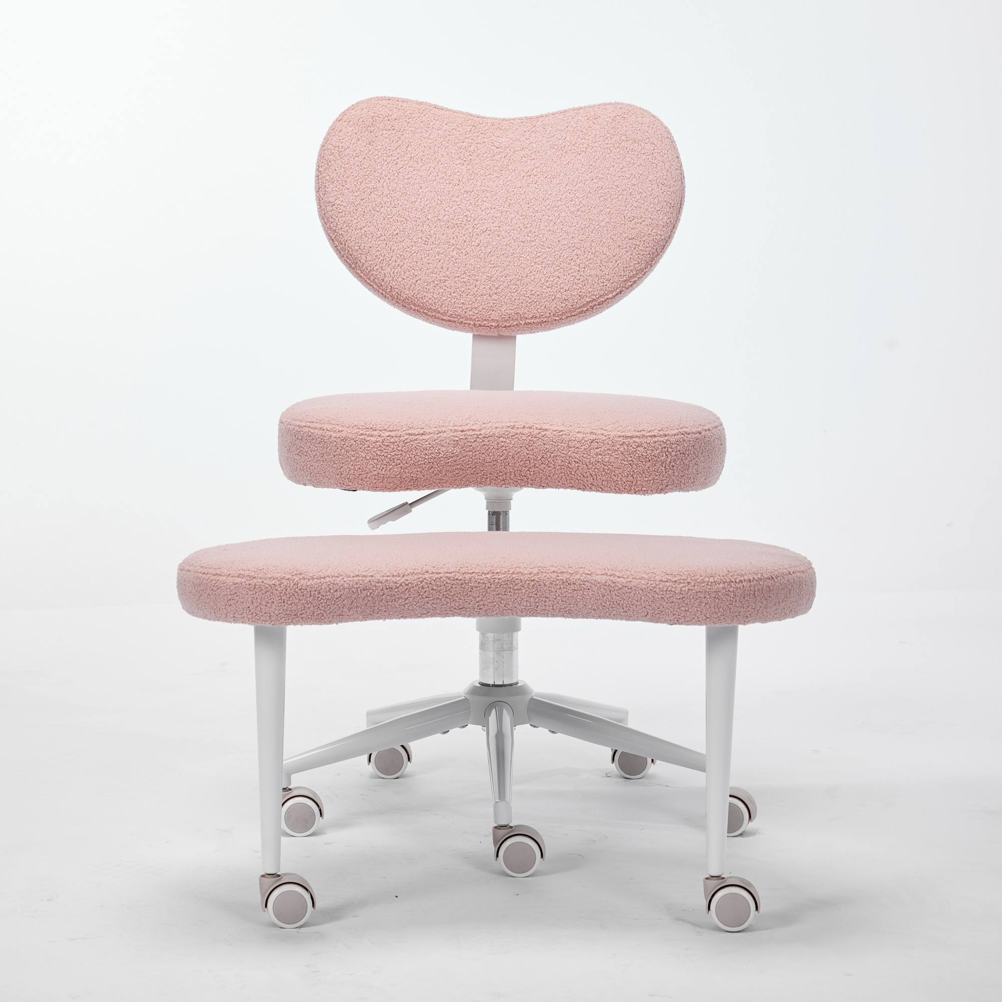 Alt View 3. Forest'nSky - Adjustable Cross-Legged Meditation Chair with Wheels & Lumbar Support,Pink - Pink.