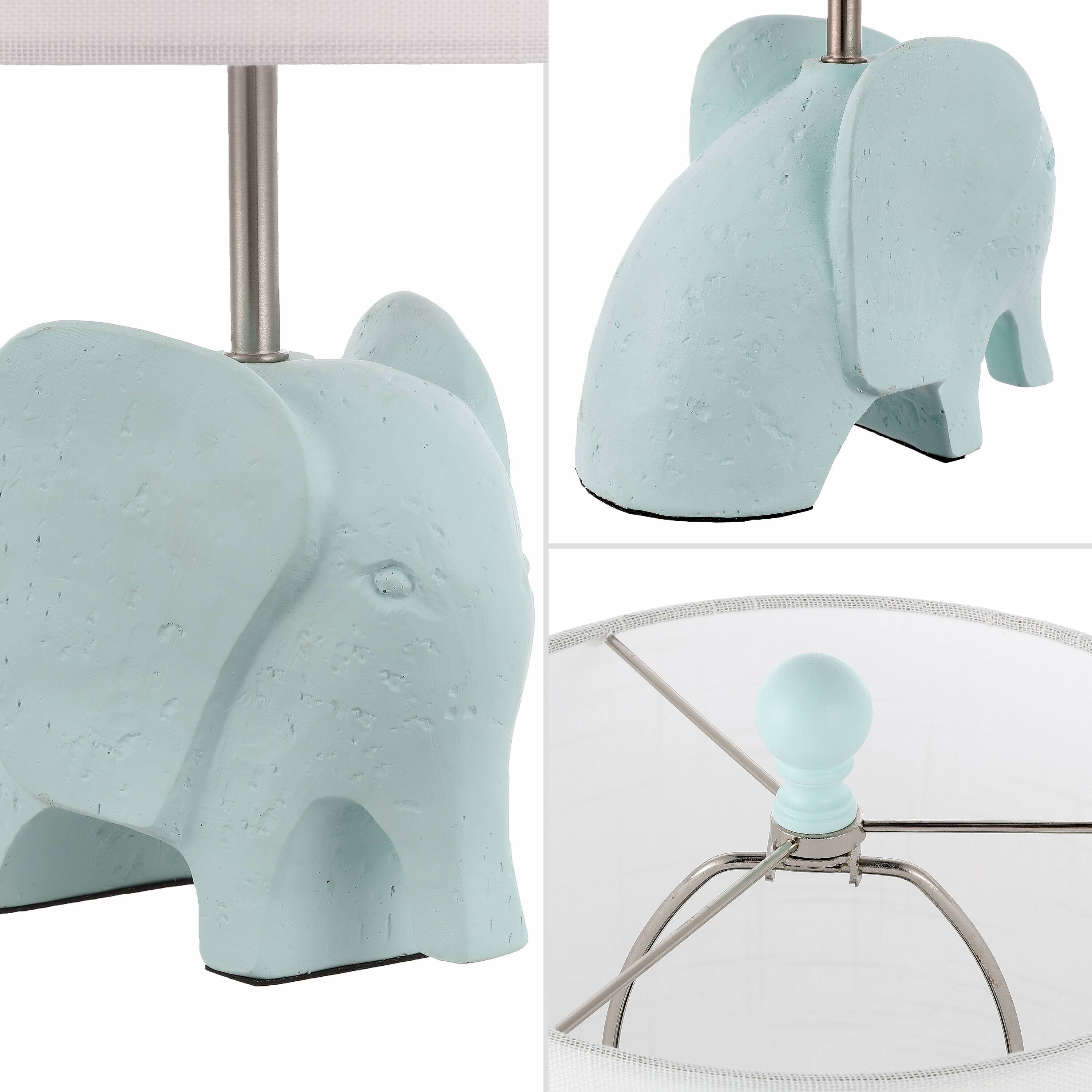 Alt View 5. Jonathan Y - Koda 17.5" Eclectic Southwestern Resin/Iron Elephant LED Kids' Table Lamp, Turquoise.